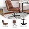 Merrick Lane Biel Mid-Back Height-Adjustable Stationary Armless Swivel Office Chair - Padded Upholstered Back and Seat, Strong Frame